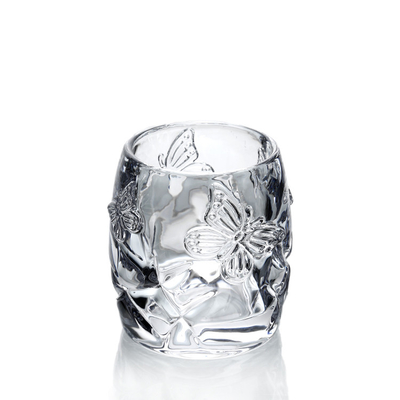 Glass Transparent Butterfly Classic Pattern Candle Holder Tealight Set for party wedding decoration