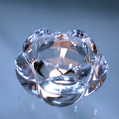 Flowers Tea Light Candle Holder Lead Free Crystal Glass Creative Party Celebration Decoration