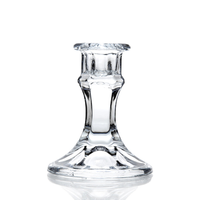 Hot sales customized clear crystal glass candelabra candlestick holder