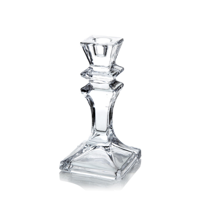 Hot sales customized clear crystal glass candelabra candlestick holder