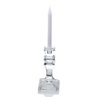 Hot sales customized clear crystal glass candelabra candlestick holder