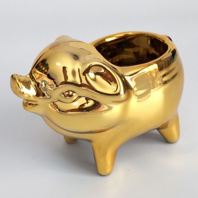 Simple Design Eco-Friendly Glass Transparent Animal Shape Pig Candle Holder for Home Decoration