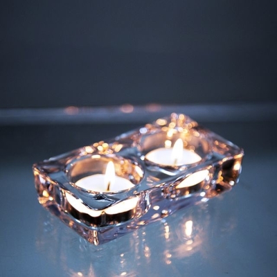 Factory Direct Transparent Glass Candle Holder with Tealight Set for party wedding decoration
