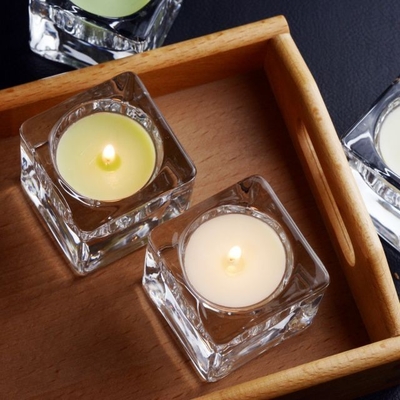 Factory Direct Transparent Glass Candle Holder with Tealight Set for party wedding decoration