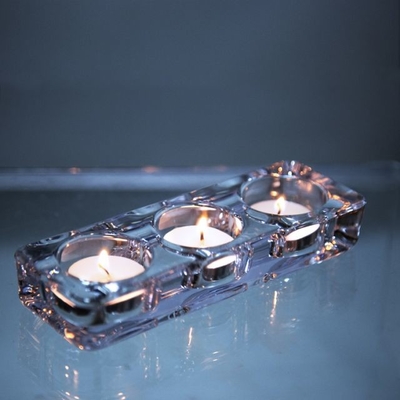 Factory Custom Clear Transparent Candle Holder with 3 Tealight Set for party wedding decoration