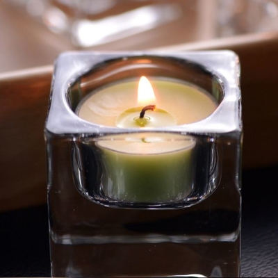 Glass Transparent Candle Holder with 4 Tealight Set for party wedding decoration