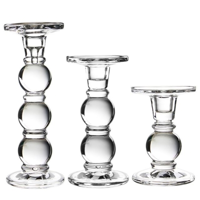 Upmarket Quality Wholesale clear tall glass candelabra candlestick holder for party