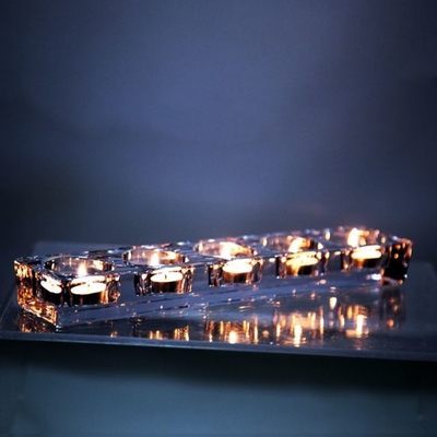 Latest new design Transparent Candle Holder with 5 Tealight Set for party wedding decoration