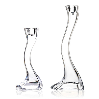 Custom made clear crystal glass candelabra candlestick holder