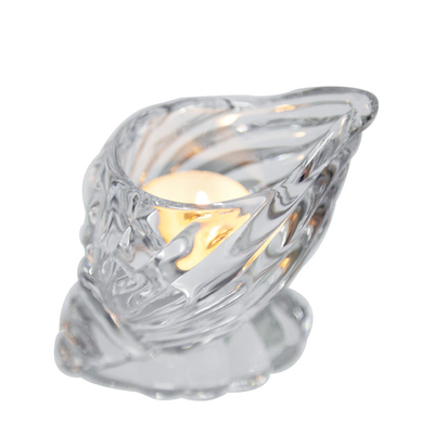 Hot sales Unique creative conch shape clear crystal glass candelabra candlestick holder