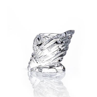Hot sales Unique creative conch shape clear crystal glass candelabra candlestick holder