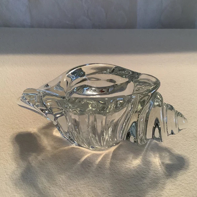 Hot sales Unique creative conch shape clear crystal glass candelabra candlestick holder