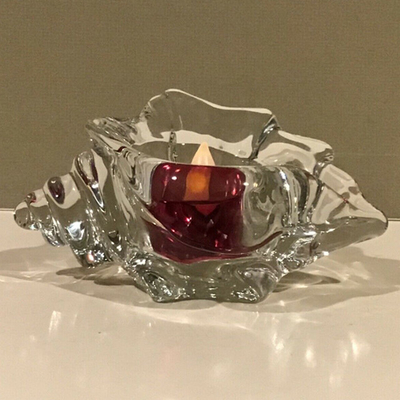 Hot sales Unique creative conch shape clear crystal glass candelabra candlestick holder