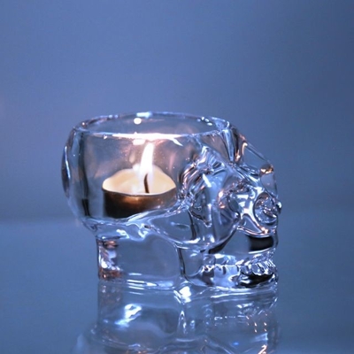 Luxury Decorative Simple  Custom Brand Transparent Candle Holder Bone Shape Tealight Set for party decoration