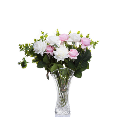 Custom Design Twist Shape Fashion Engraved Exquisite Glass Vase with Pattern Decorative