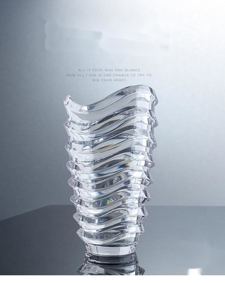 Factory Custom Well-design High Quality Rim Gold Decorative Clear Glass Wedding Vase
