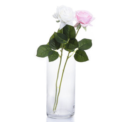 Wholesale Indoor Home Decorative Clear Cylinder Murano Design Glass Vase Wedding