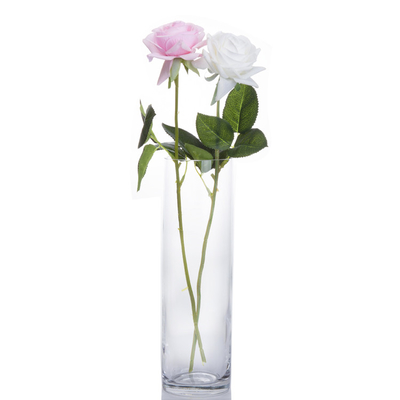 Wholesale Indoor Home Decorative Clear Cylinder Murano Design Glass Vase Wedding