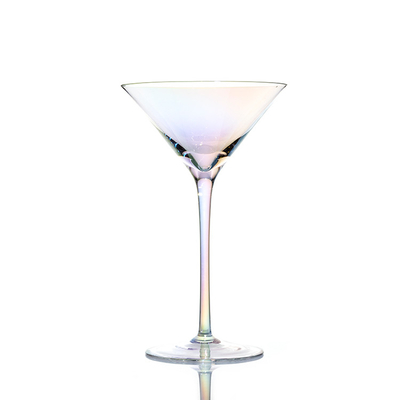 High Quality 6 Pieces Colorful Red Wine Ion Plated Tall Rainbow Crystal Wine Glass Set