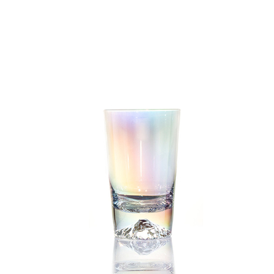 High Quality 6 Pieces Colorful Red Wine Ion Plated Tall Rainbow Crystal Wine Glass Set