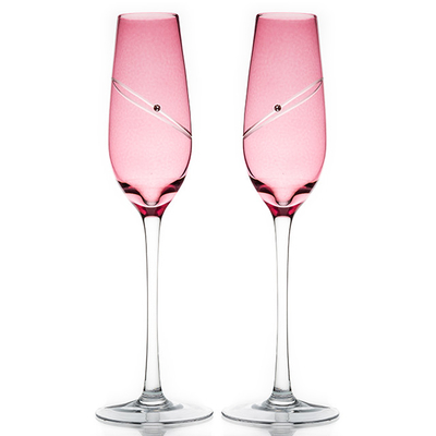 Crystal Plum Glass Gift Champagne Flue With Elements Elegant Relaxation