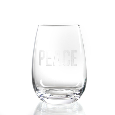 Best sellers transparent lead free crystal stemless red wine glass cup  with engraving decoration