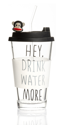Top quality 455ML 16OZ decals with straw and silicone llid glass juice drinking jar