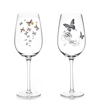 Butterfly Series Business Gifts Transparent Lead-free Crystal Red Wine Glass Cup Hand blown Wine glasses