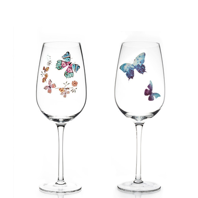 Butterfly Series Business Gifts Transparent Lead-free Crystal Red Wine Glass Cup Hand blown Wine glasses