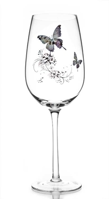 Butterfly Series Business Gifts Transparent Lead-free Crystal Red Wine Glass Cup Hand blown Wine glasses