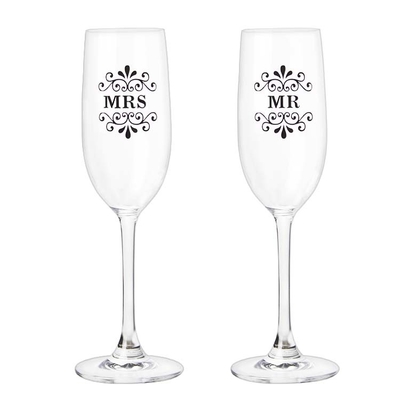 High Quality Couple Champagne Flute Set Valentie's Day Gift Lead Free Crystal Crystal Transparent Wine Glass Set