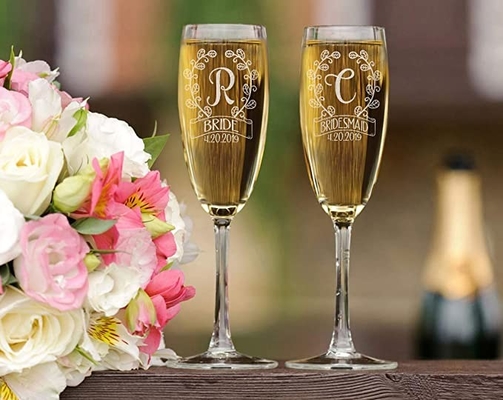 High Quality Couple Champagne Flute Set Valentie's Day Gift Lead Free Crystal Crystal Transparent Wine Glass Set