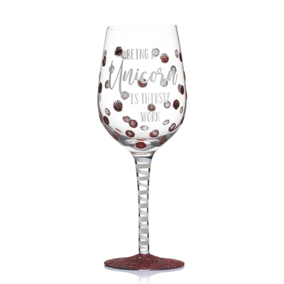 Custom Design High Quality Personalized Glitter 450ml Red Wine Glass