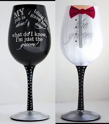 Custom Design High Quality Personalized Glitter 450ml Red Wine Glass
