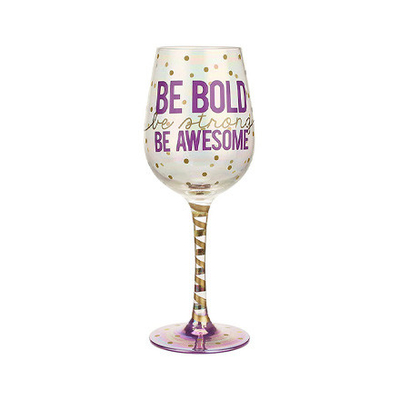 Custom Pattern Unique Shape 404ml Glitter Polka Dot Stemware Glass Gift