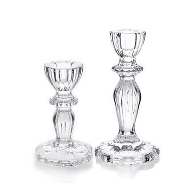 Customized Transparent Glass Candle Holder , Candelabra Candle Holder For Hotel