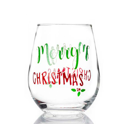 Decorative Ideas Christmas Holiday Glassware Stained Applique Glass Gift