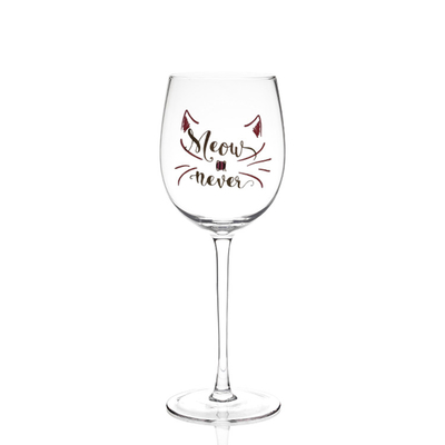 Novelty Applique Creative Festive Glass Cat Theme Wine Glass Gift