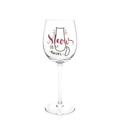 Novelty Applique Creative Festive Glass Cat Theme Wine Glass Gift