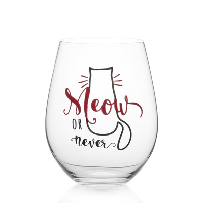 Novelty Applique Creative Festive Glass Cat Theme Wine Glass Gift