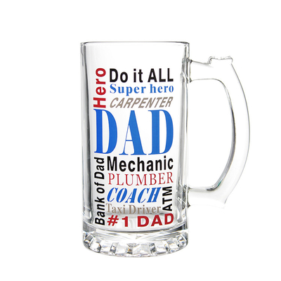 Customized Oversized Festival Glass , German Wheat Beer Glass With Handle