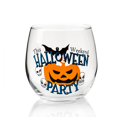 LFGB Certified Stemless Wine Glasses Custom Halloween Theme Glass Gift