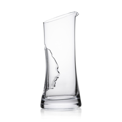 220ml 300ml 700ml Glass Water Carafe , Heat Resistant Glass Pitcher With Face Decoration