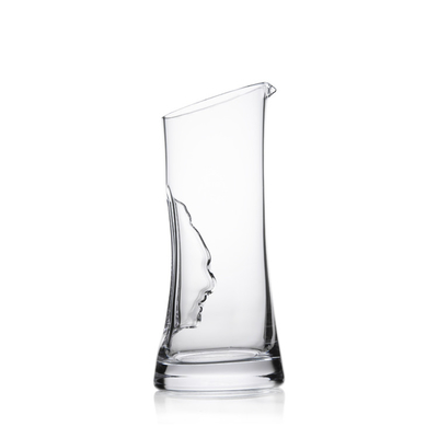 220ml 300ml 700ml Glass Water Carafe , Heat Resistant Glass Pitcher With Face Decoration