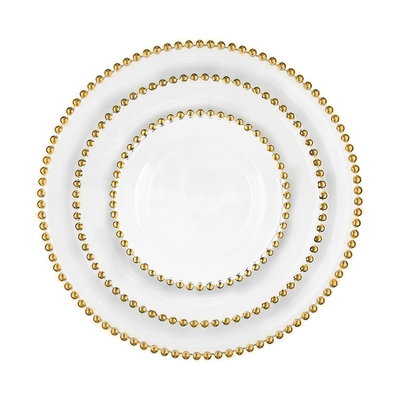 Smooth Surface 34cm Gold Rim Charger Plates OEM Dinnerware Home Sue