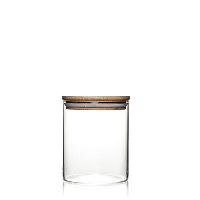 Food Storage Borosilicate Glass Candy Containers With Bamboo Cover