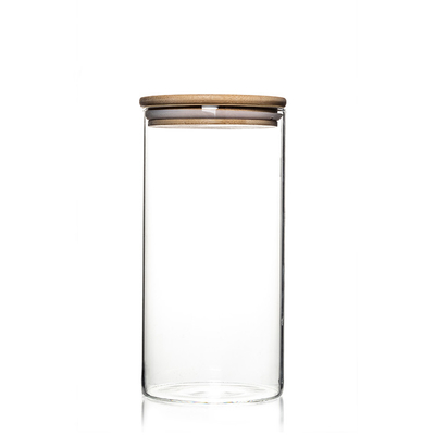 Food Storage Borosilicate Glass Candy Containers With Bamboo Cover