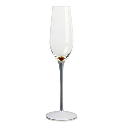 6pcs Festive Glass Christmas Champagne Flute Electronic Color Spray Wine Glass Set