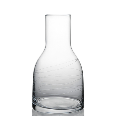 800ml Handmade Glass Water Carafe , Bedside Carafe With Glass Classic Etched