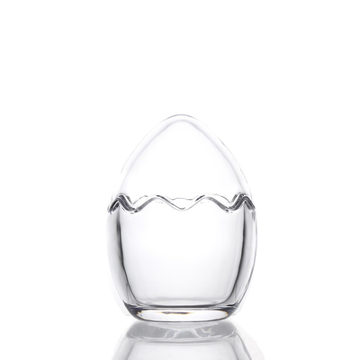 Creative Egg Shape 150ml Glass Candy Jars Crystal For Storage